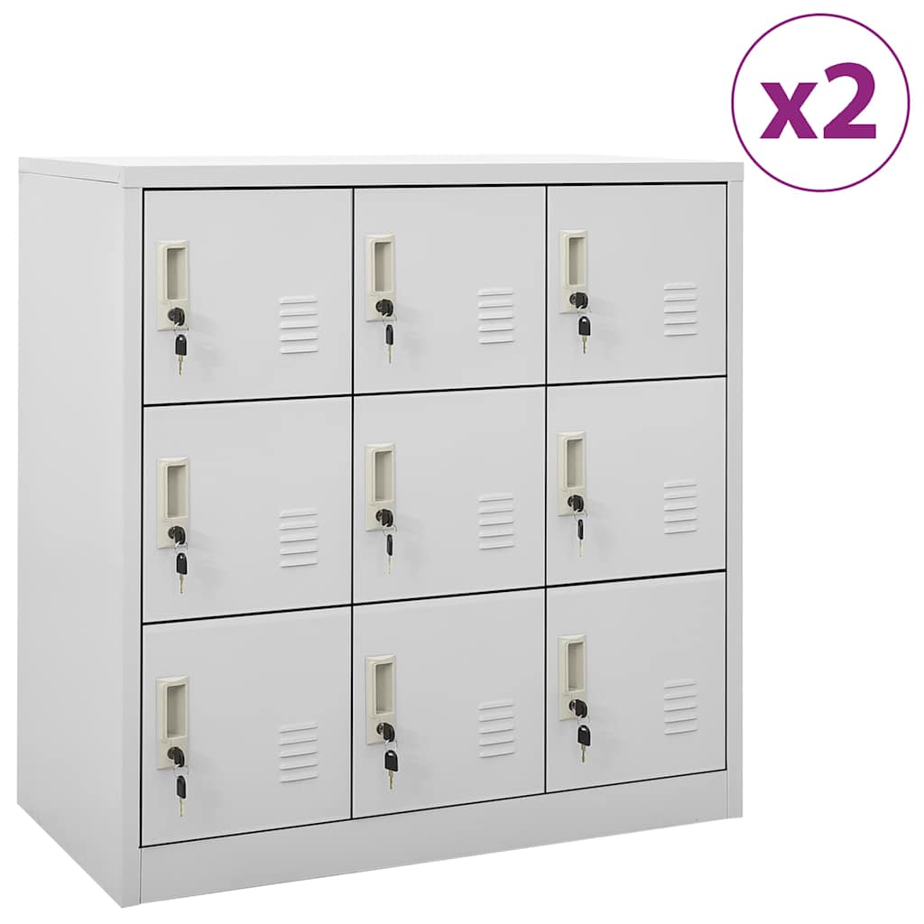 Lukustatavad hoiukapid 2 tk, helehall, 90x45x92.5 cm, teras