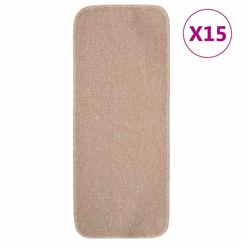 Libisemisvastased trepimatid 15 tk 60x25 cm beež ristkülik