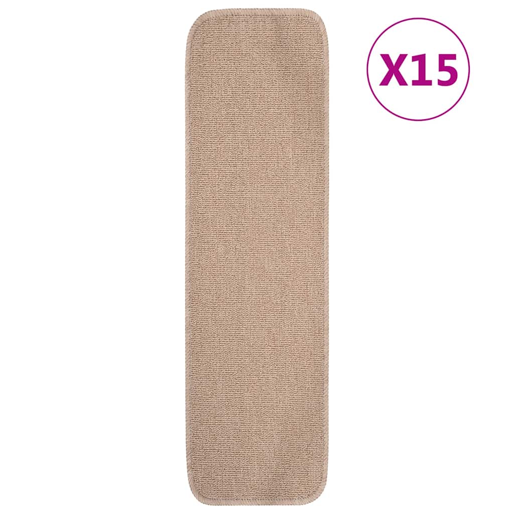 Libisemisvastased trepimatid 15 tk 75x20 cm beež ristkülik