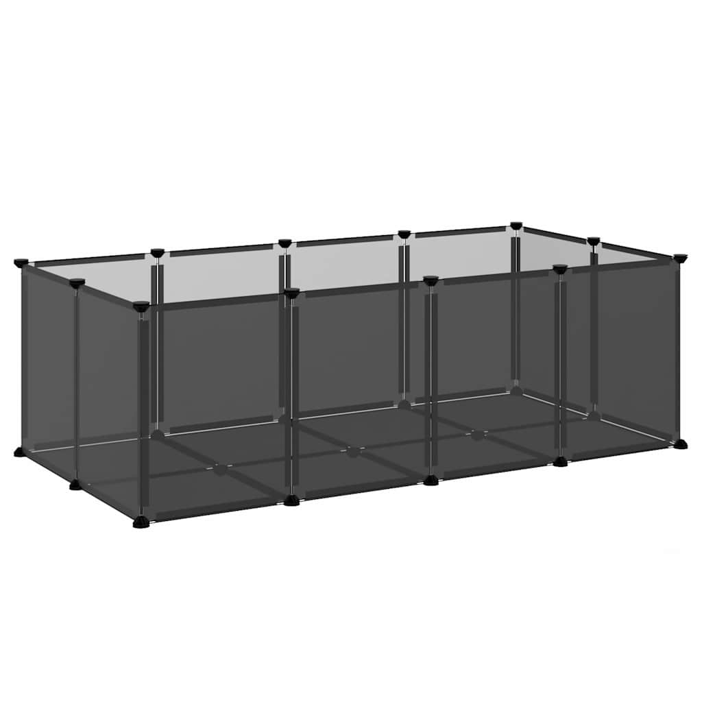 Väikelooma aedik must, 144 x 74 x 46,5 cm, PP ja teras