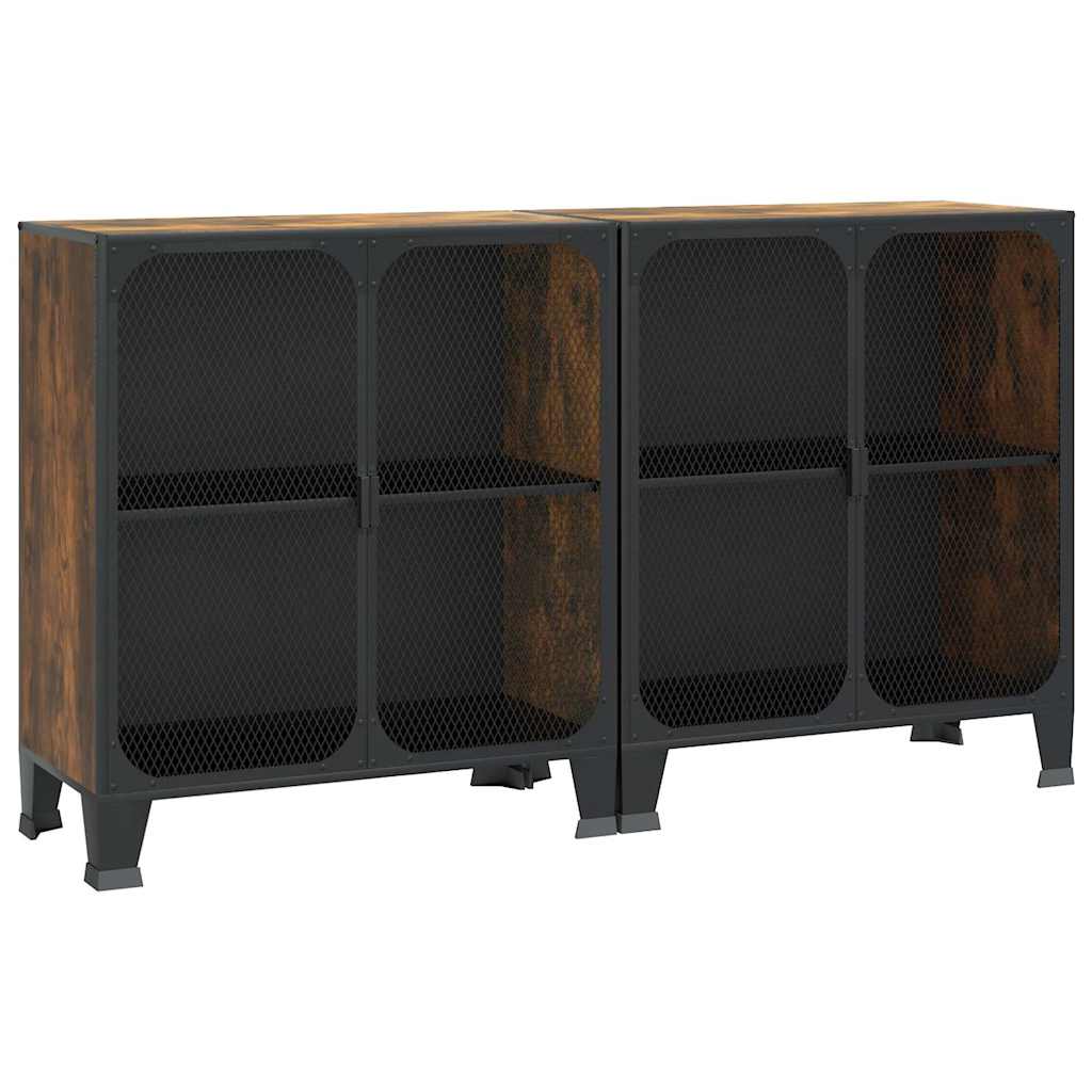 Hoiukapp 2 tk, maapruun, 72 x 36 x 82 cm, metall ja MDF