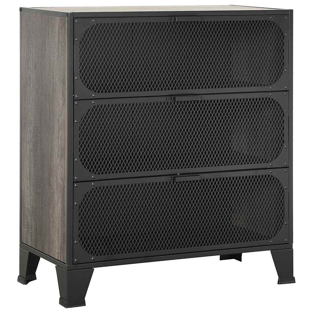 Hoiukapp 2 tk, hall, 72 x 36 x 82 cm, metall ja MDF