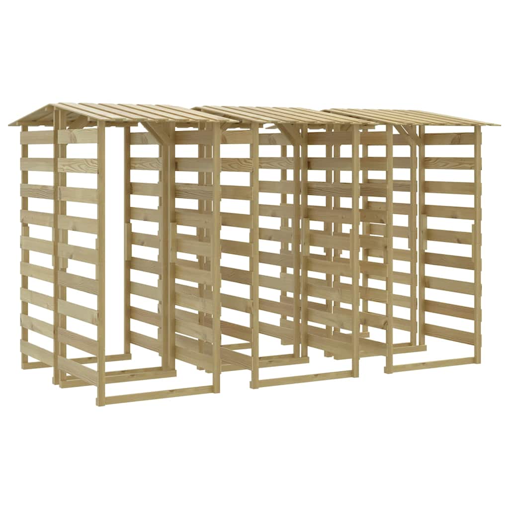 Katusega lehtlad 6 tk, 100x90x200 cm, immutatud männipuit