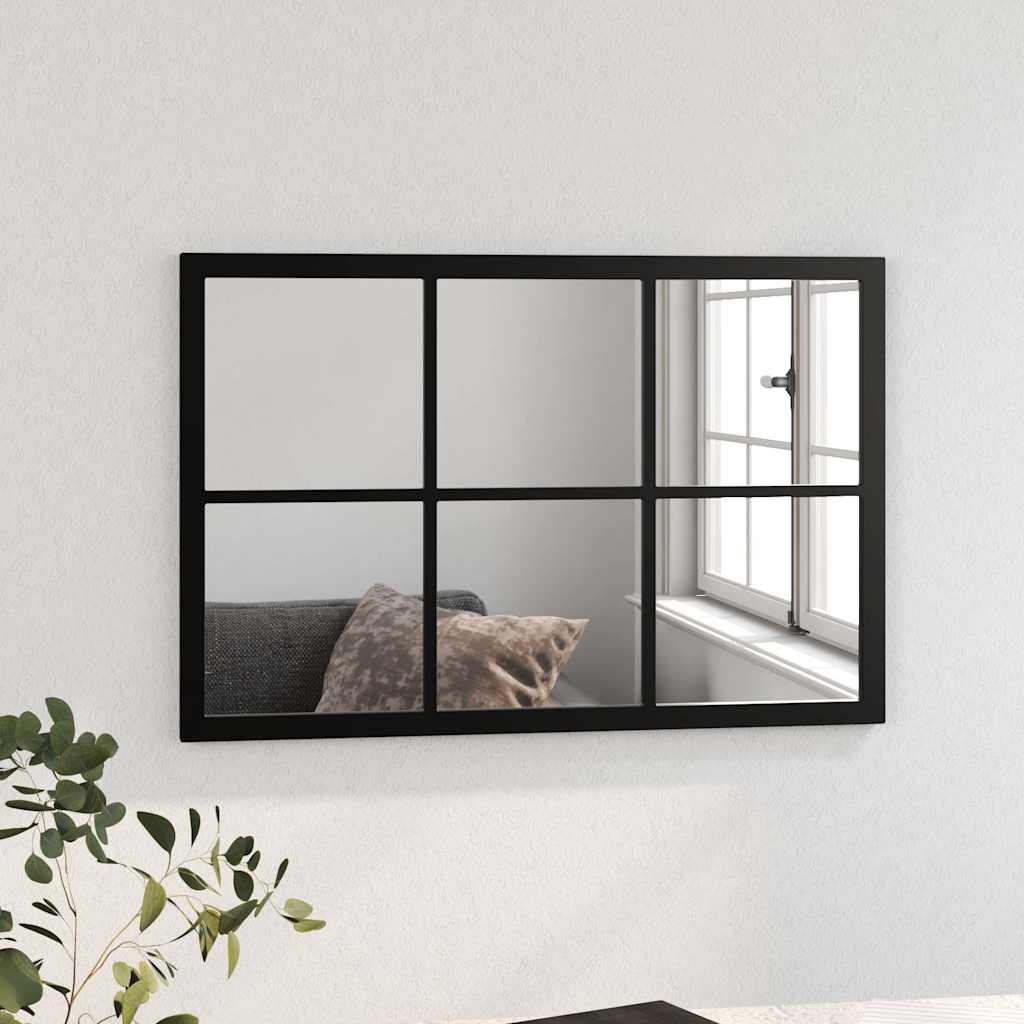 Seinapeegel, must, 60 x 40 cm, metall