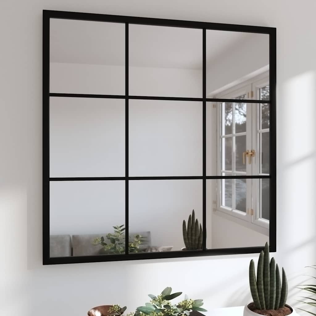 Seinapeegel, must, 60 x 60 cm, metall