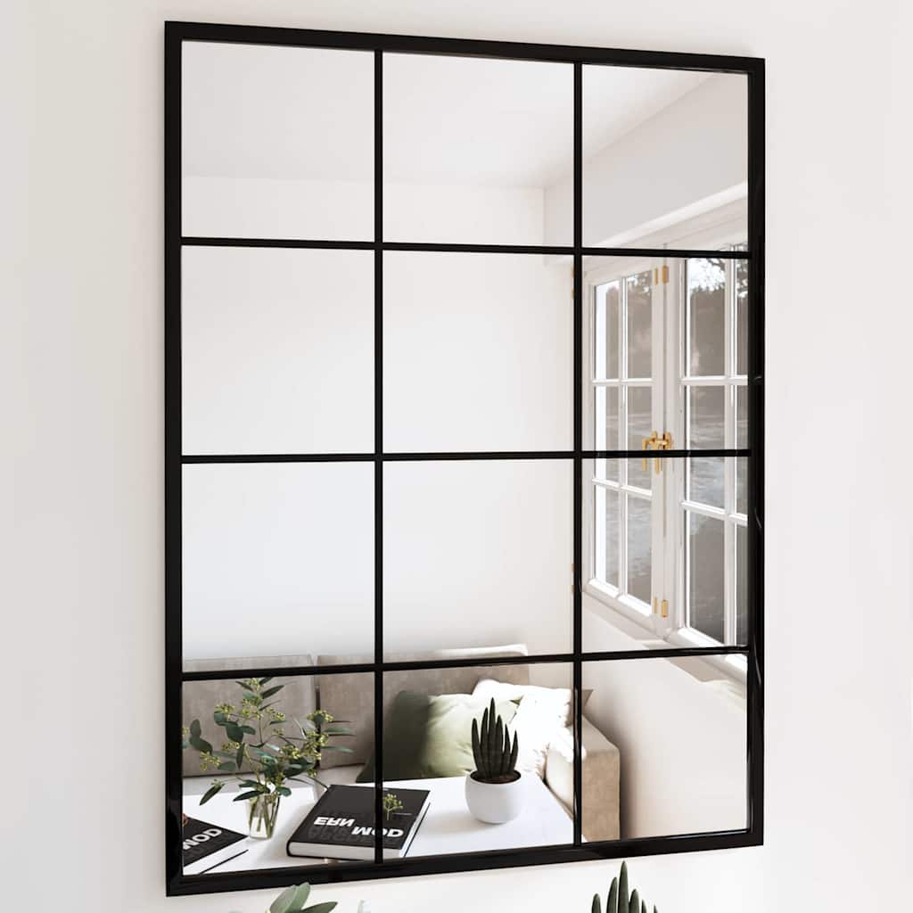 Seinapeegel, must, 80 x 60 cm, metall