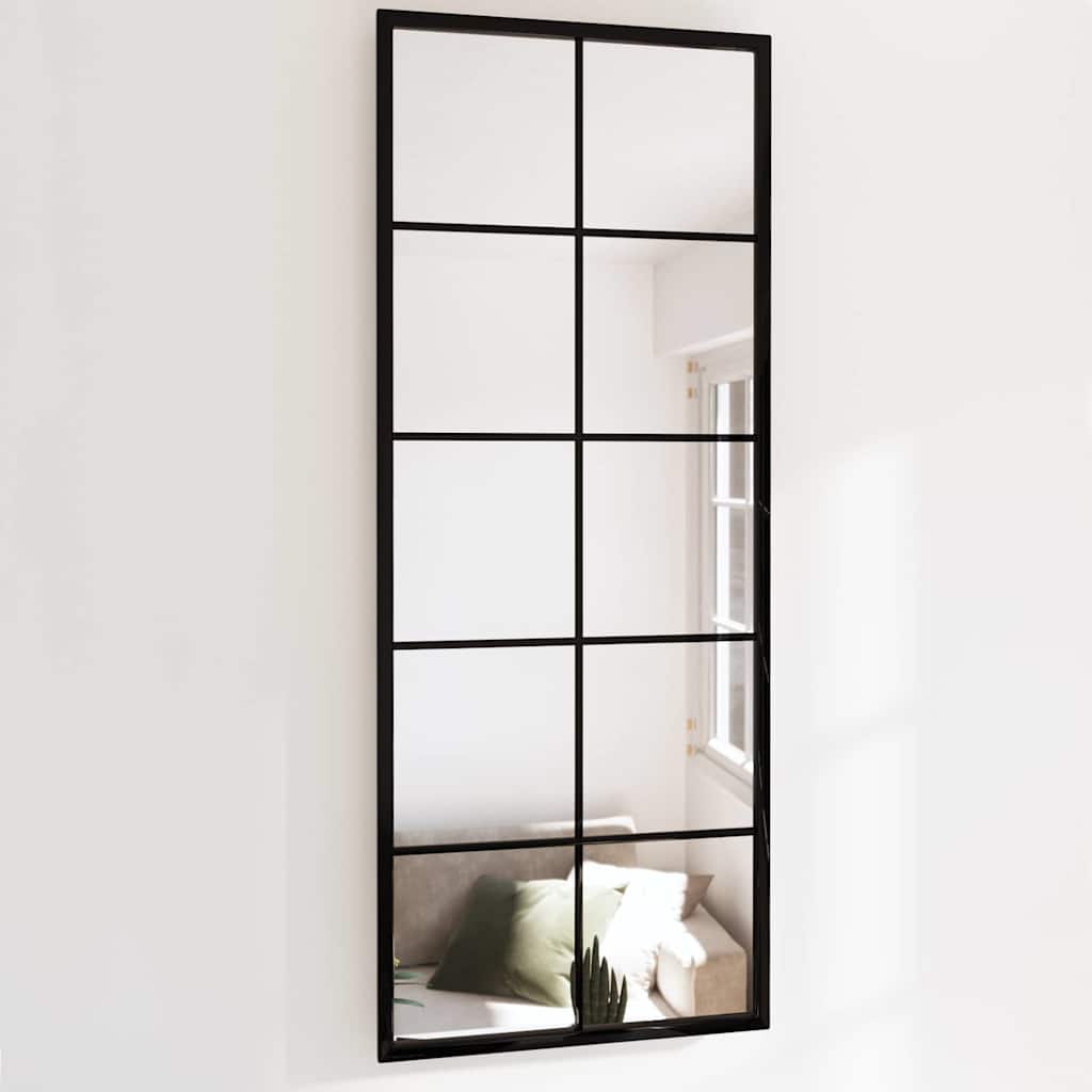 Seinapeeglid, must, 100 x 40 cm, metall