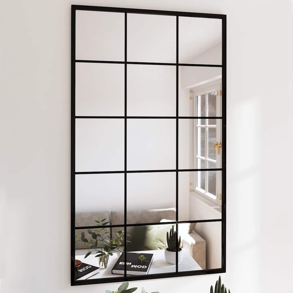 Seinapeegel, must, 100 x 40 cm, metall