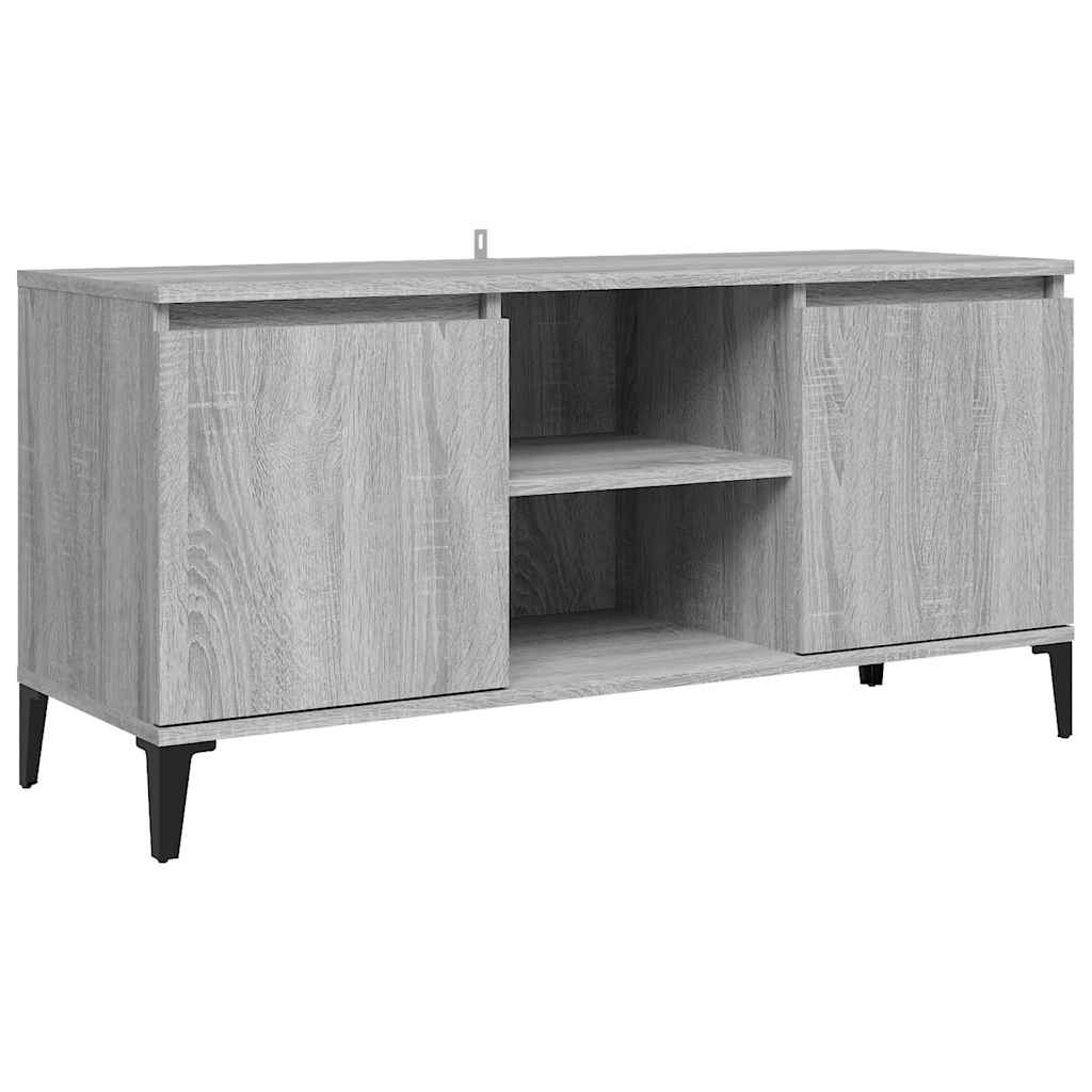 Telerikapp metalljalgadega, hall Sonoma tamm, 103,5x35x50 cm