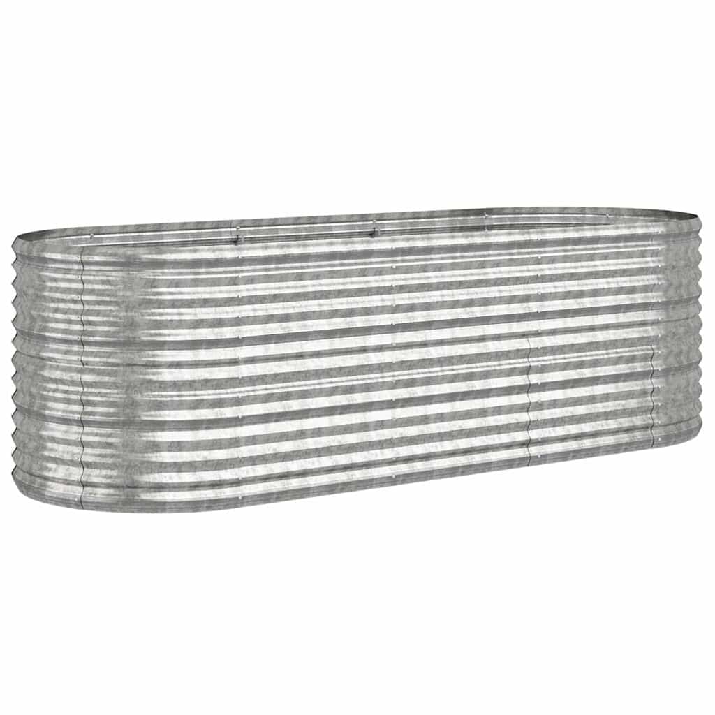 Aia taimelava, galvaniseeritud teras, 224x80x68 cm, hõbedane