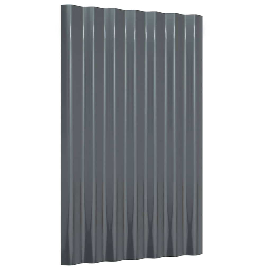 Katusepaneelid 12 tk galvaniseeritud teras antratsiit 60 x 36 cm