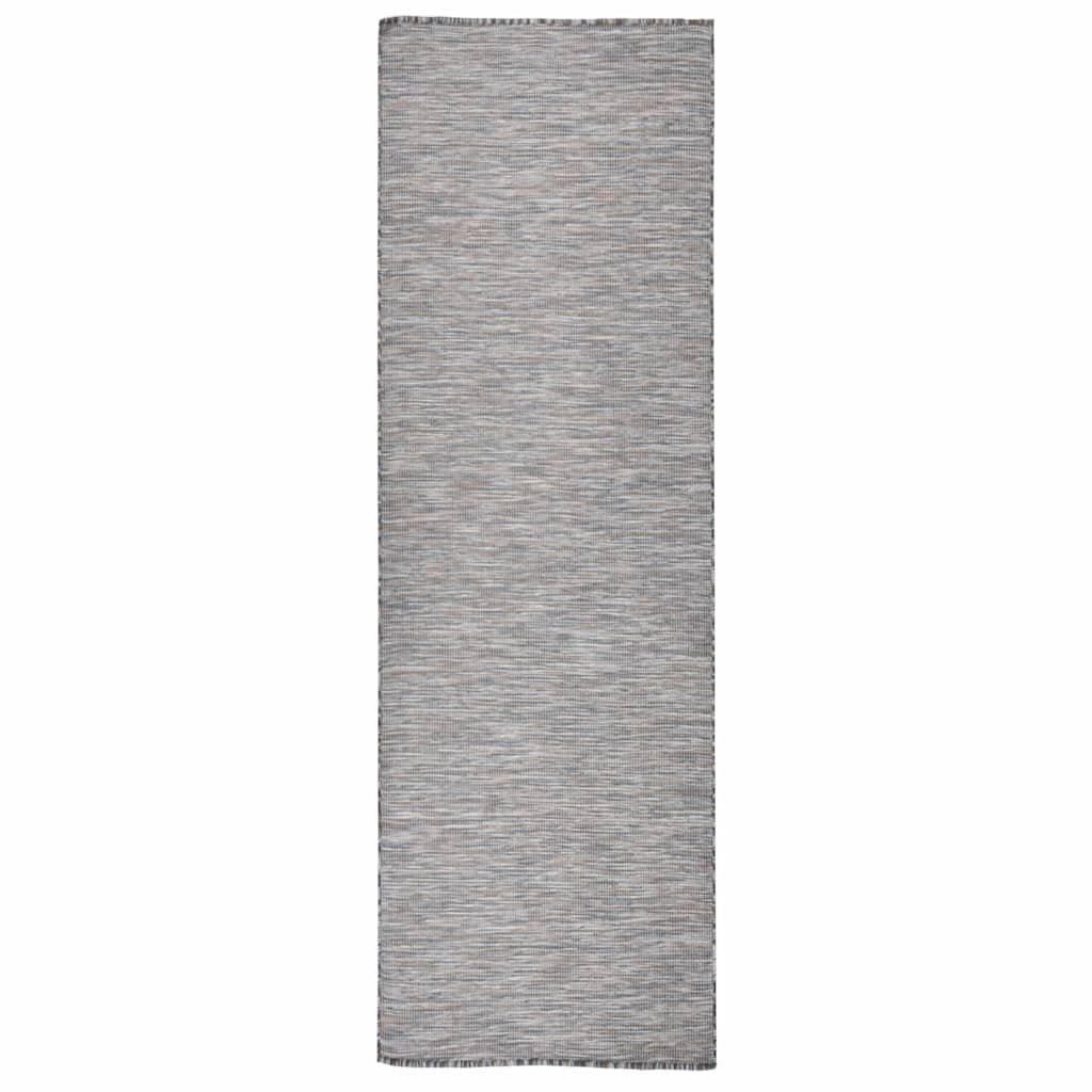 Silesidus õuevaip, 80 x 250 cm, pruun ja sinine