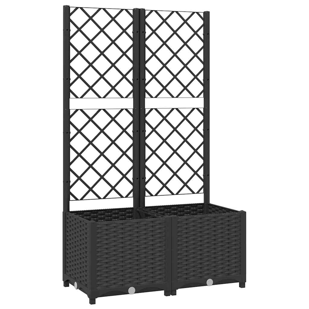 Aia lillepott võrega, must, 80 x 40 x 136 cm, PP
