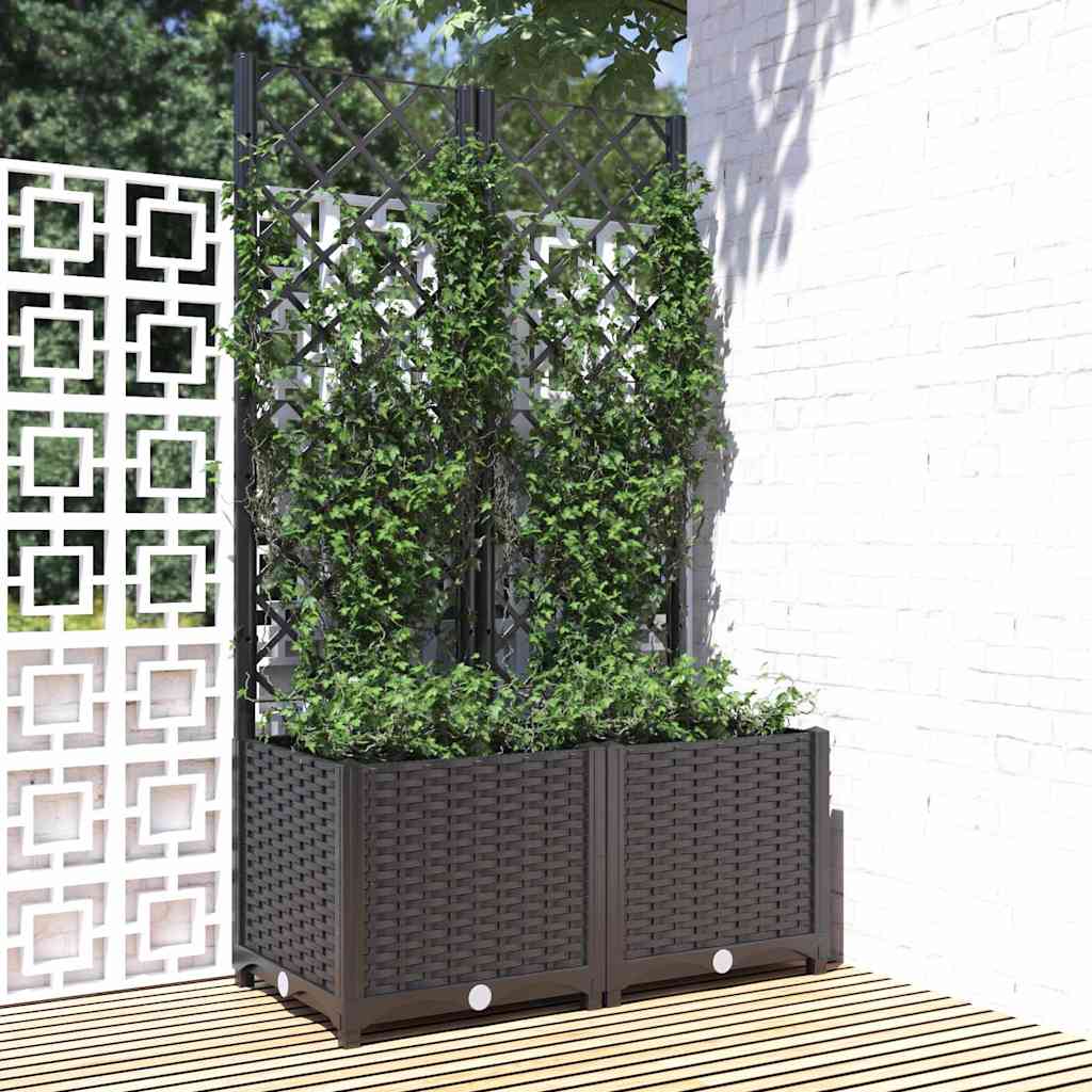 Aia lillepott võrega, must, 80 x 40 x 136 cm, PP