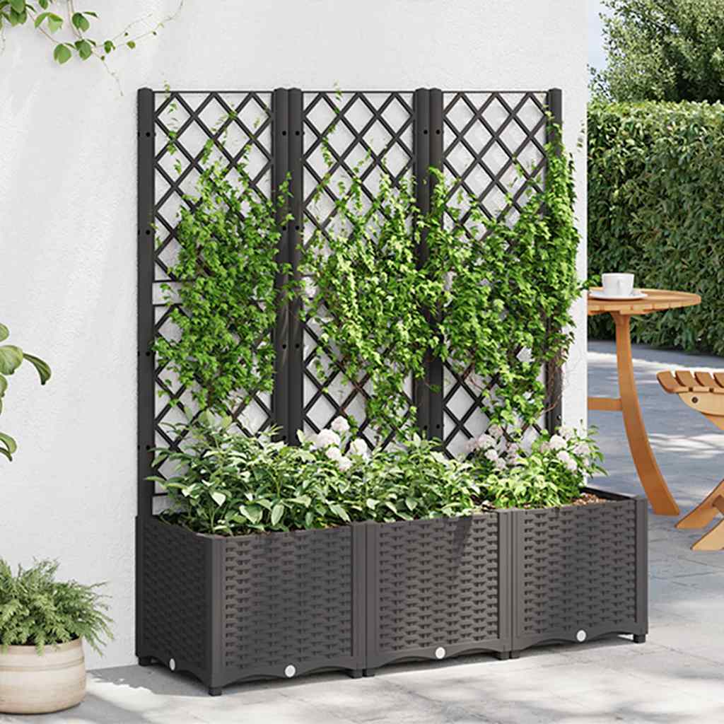 Aia lillepott võrega, must, 120 x 40 x 136 cm, PP