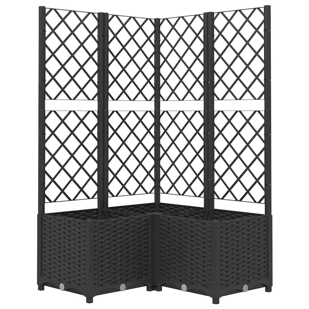 Võrega taimekast, must, 80 x 80 x 136 cm PP
