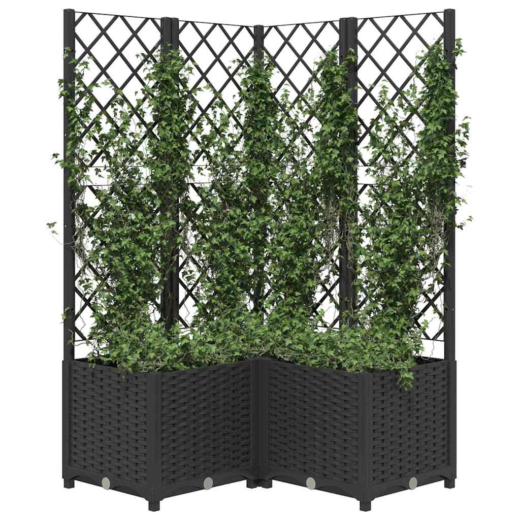 Võrega taimekast, must, 80 x 80 x 136 cm PP