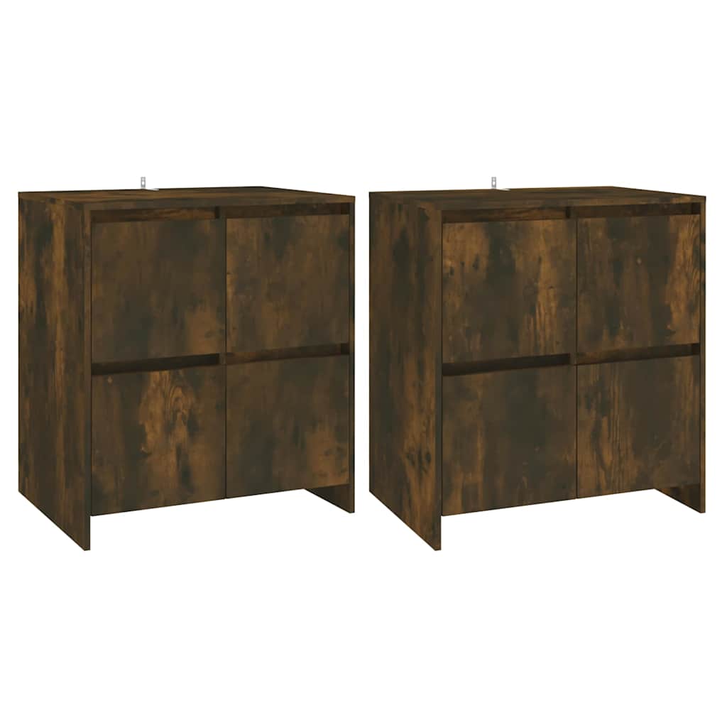 Puhvetkapp 2 tk, suitsutatud tamm, 70 x 41 x 75 cm, tehispuit
