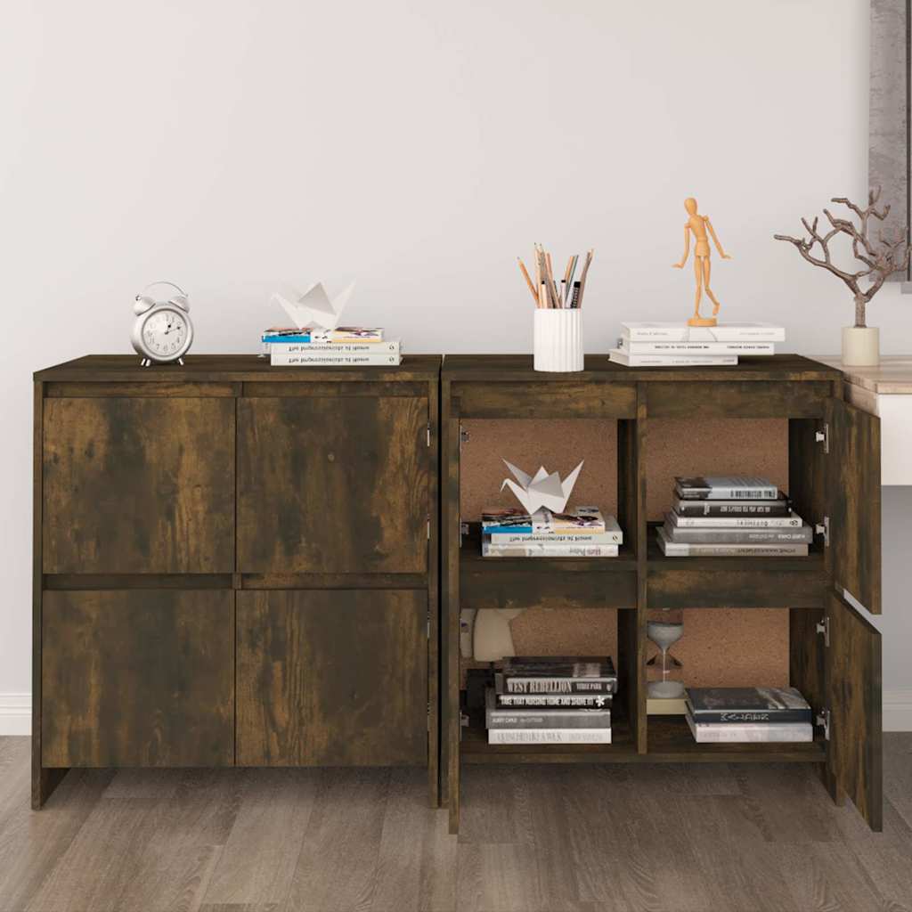 Puhvetkapp 2 tk, suitsutatud tamm, 70 x 41 x 75 cm, tehispuit