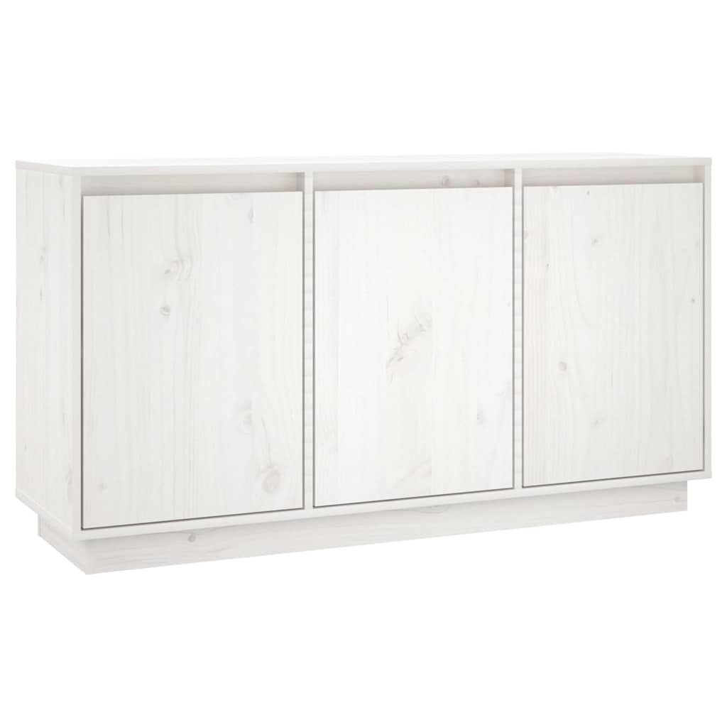 Puhvetkapp, valge, 111 x 34 x 65 cm, täismännipuit