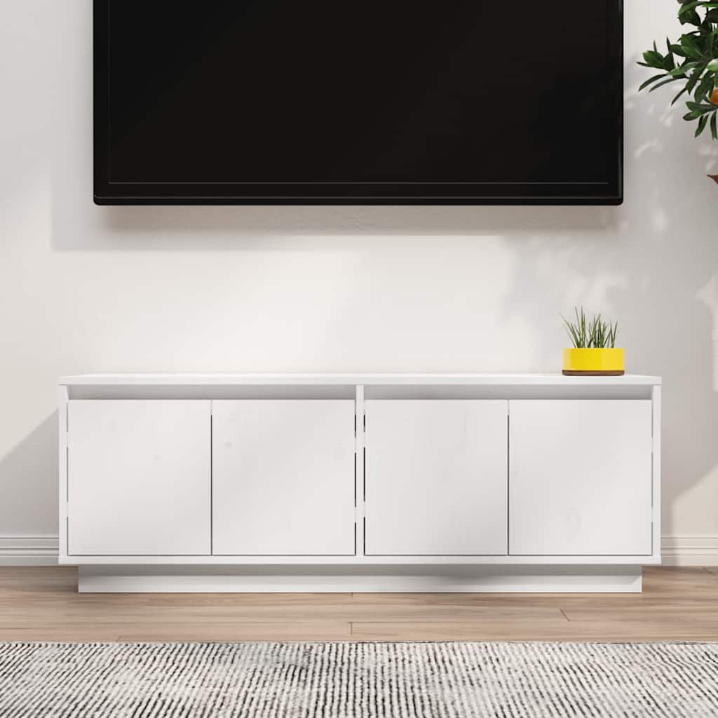 Telerikapp, valge, 110 x 34 x 40 cm, männipuit