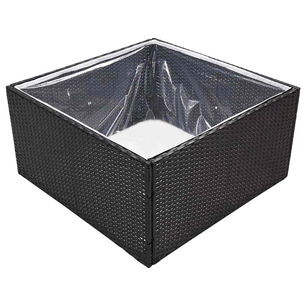 Taimekast, must, 80 x 80 x 40 cm, polürotang