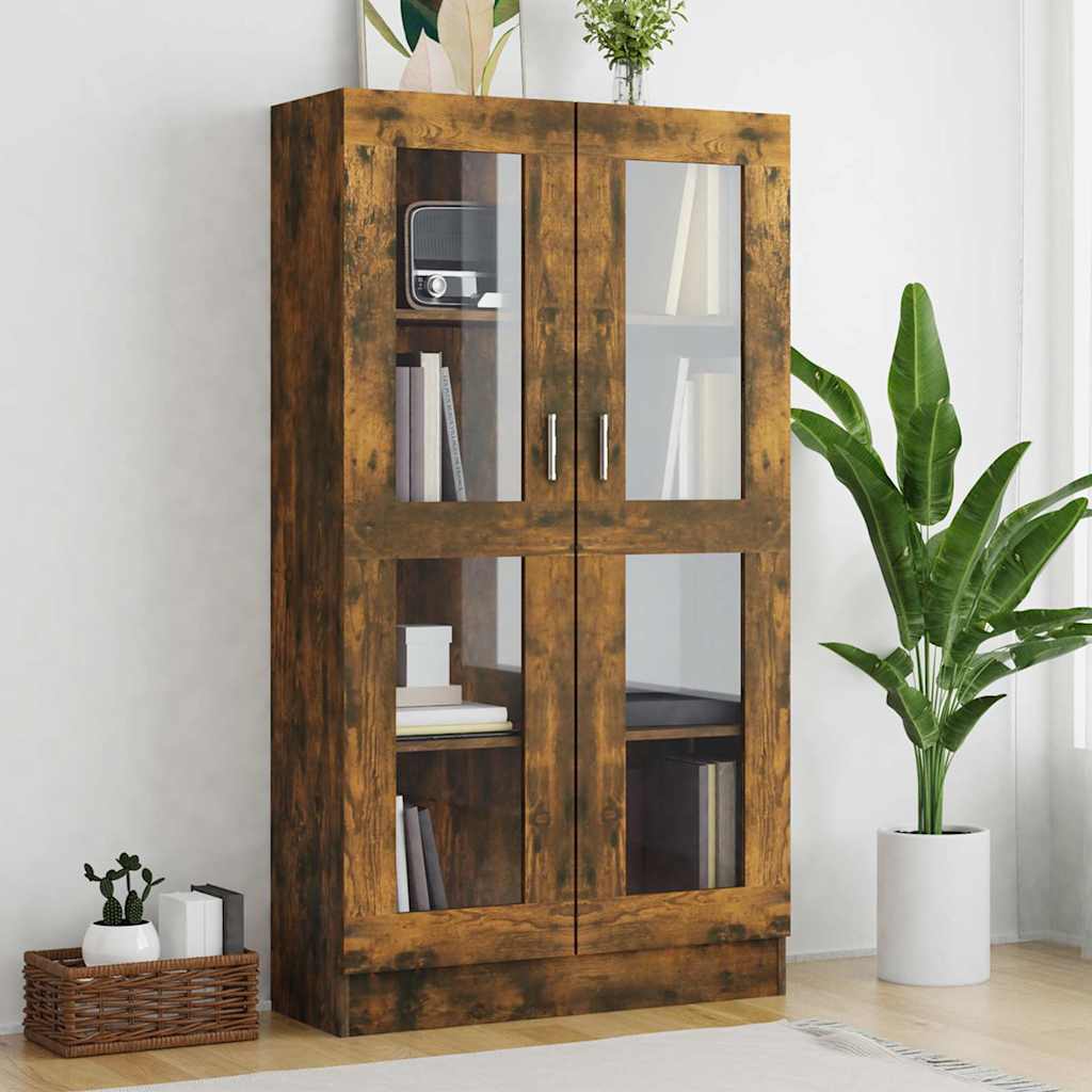 Vitriinkapp, suitsutatud tamm, 82,5x30,5x150 cm, tehispuit