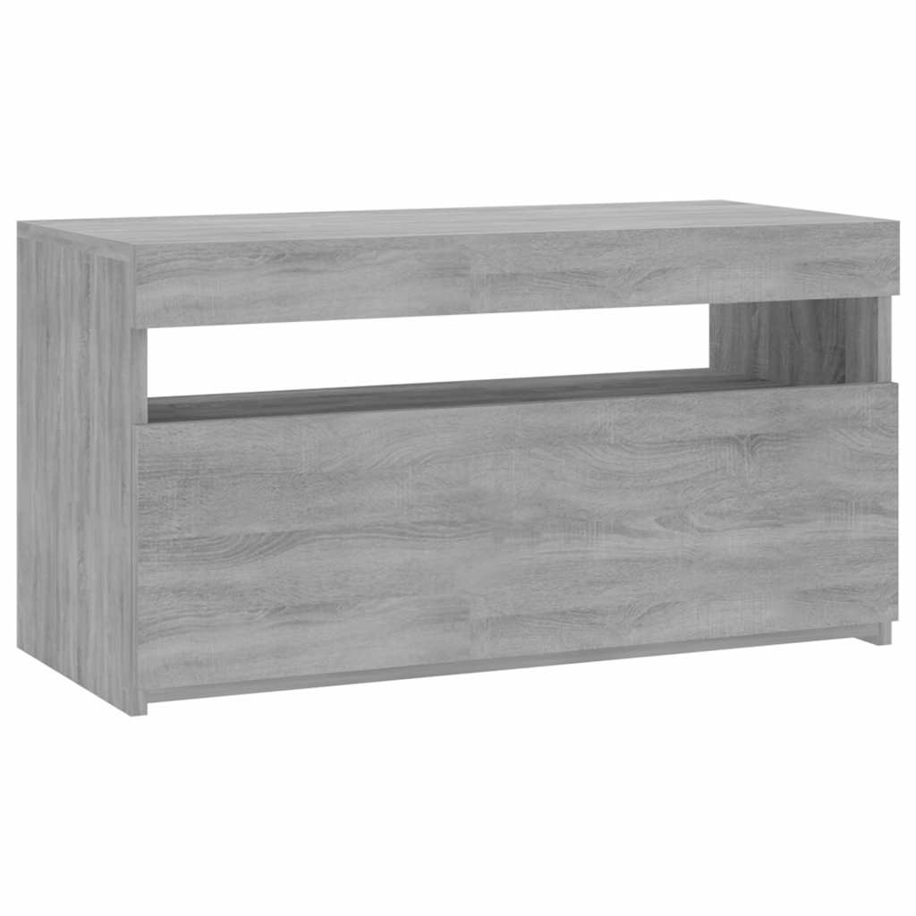 Telerialus LED-tuledega, hall Sonoma tamm, 75 x 35 x 40 cm