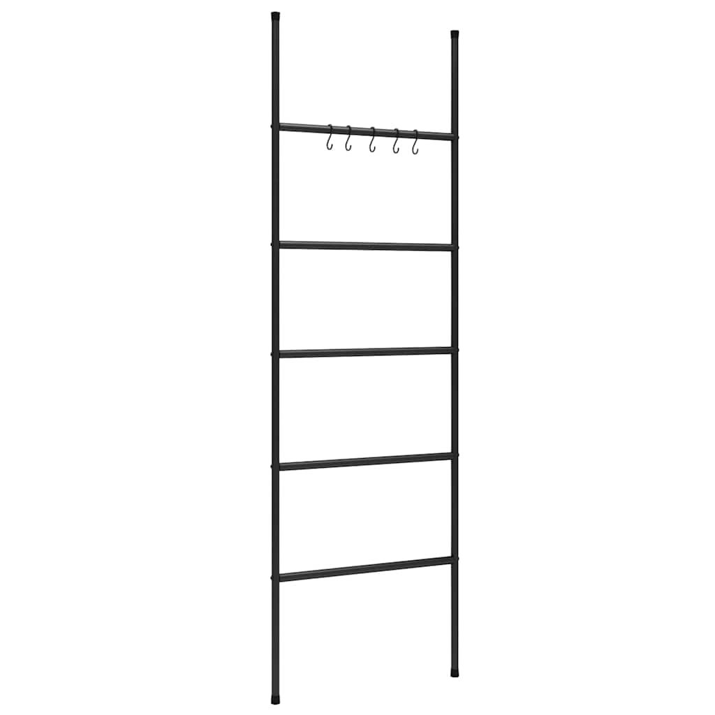 Käterätikuivati redel 5 astmega, must, 58 x 175 cm, raud