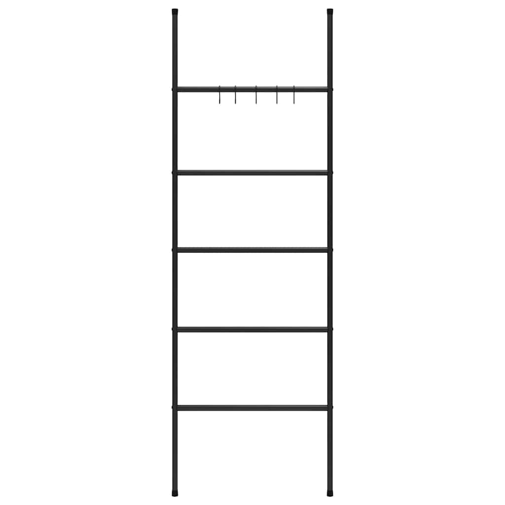 Käterätikuivati redel 5 astmega, must, 58 x 175 cm, raud