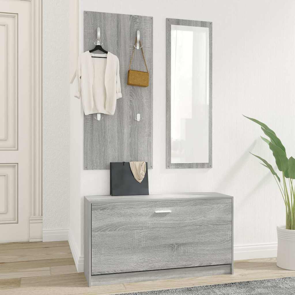 Kolm ühes kingakappide komplekt, hall Sonoma tamm, tehispuit