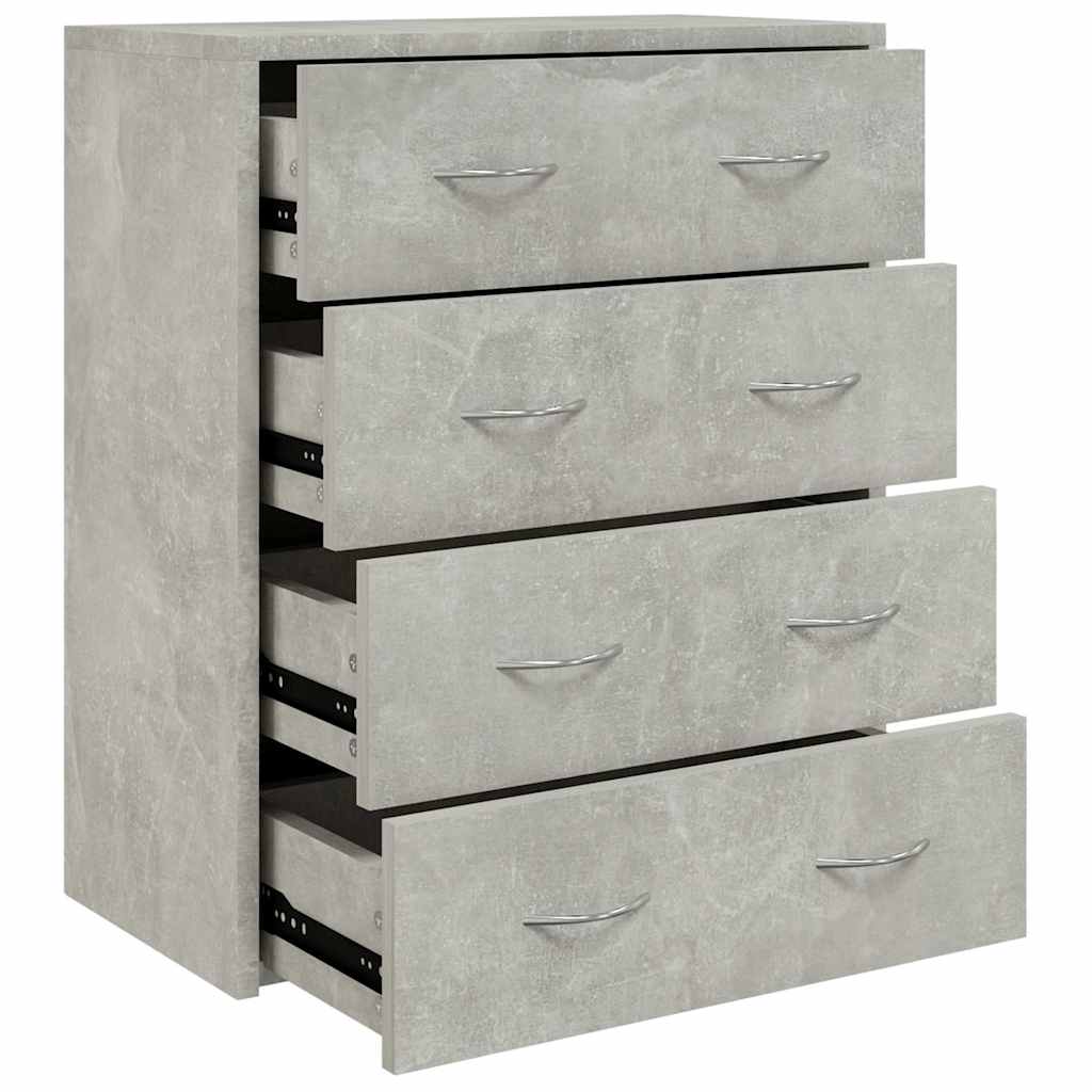 4 sahtliga kummut, 60 x 30,5 x 71 cm, betoonhall