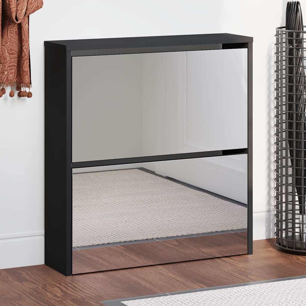 2 sahtliga kingakapp, peegliga, must, 63 x 17 x 67 cm