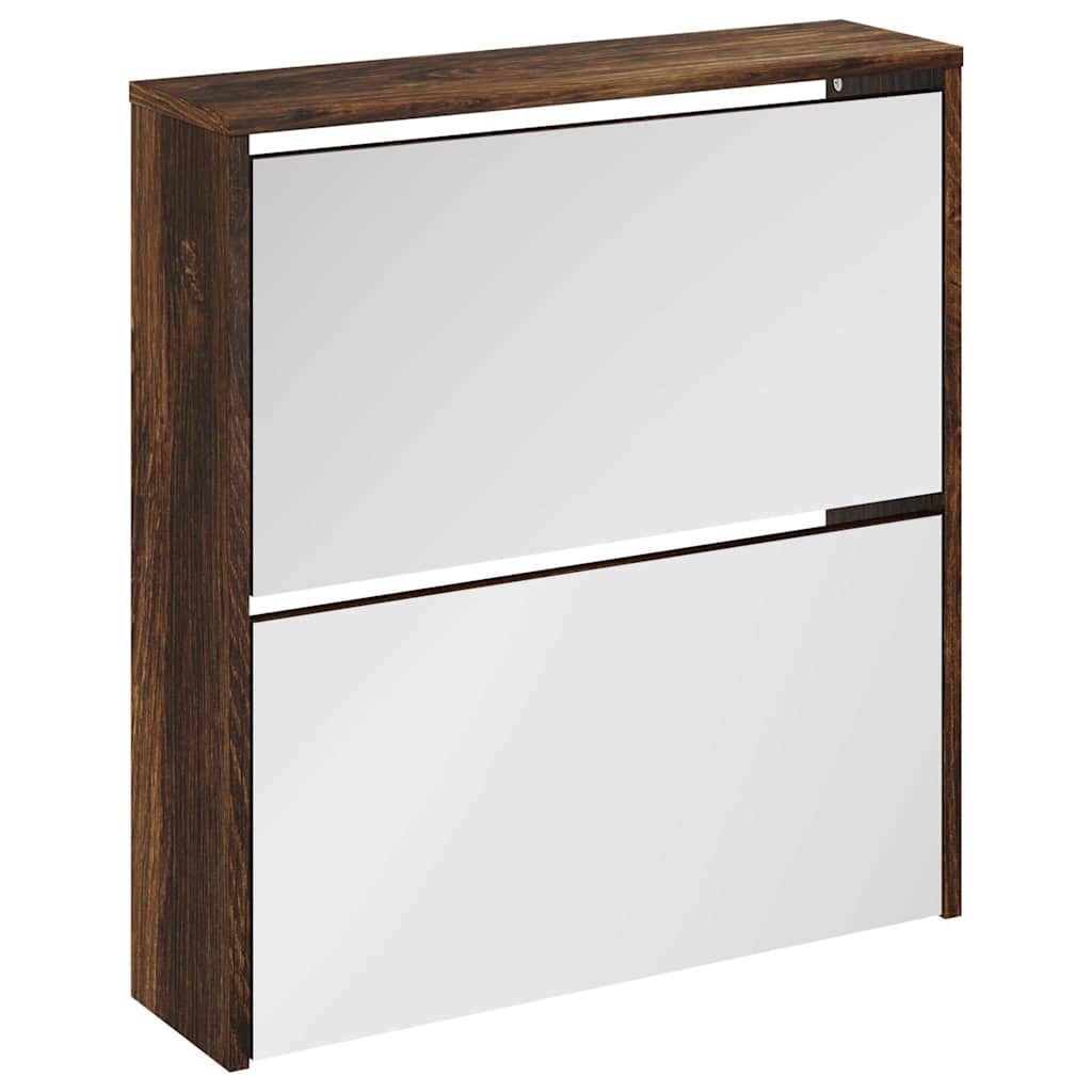 2 sahtliga kingakapp peegliga, suitsutatud tamm, 63x17x67 cm