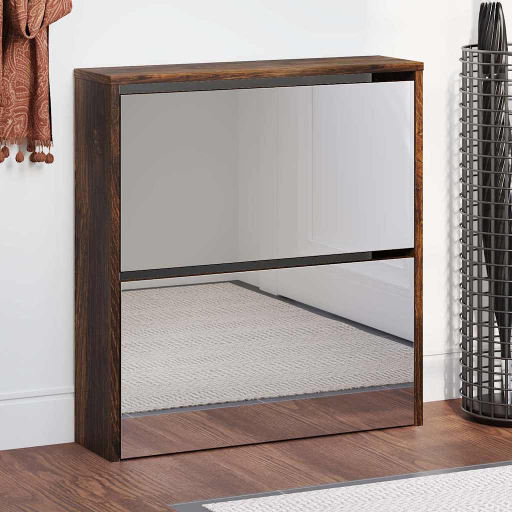 2 sahtliga kingakapp peegliga, suitsutatud tamm, 63x17x67 cm