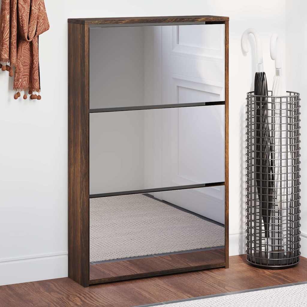 3 sahtliga kingakapp peegliga, suitsutatud tamm, 63x17x102,5 cm