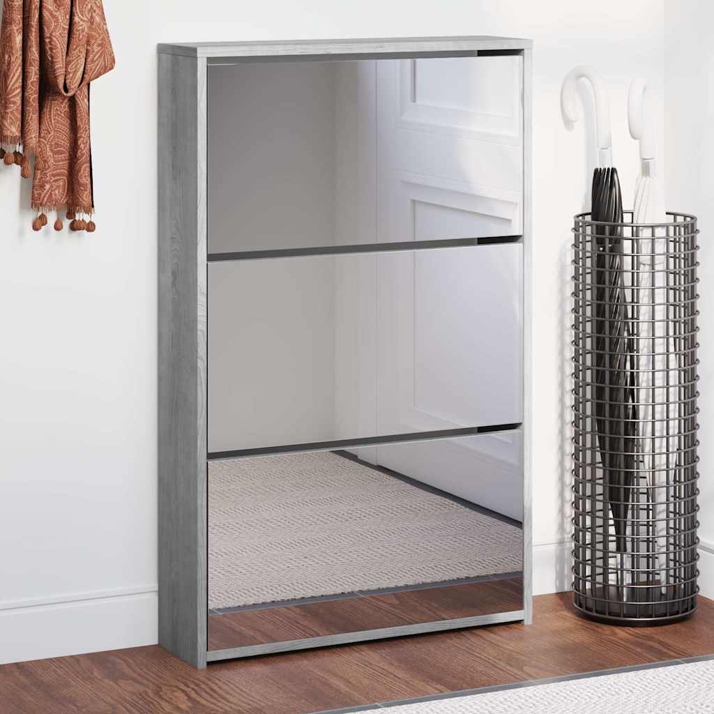 3 sahtliga kingakapp peegliga, hall Sonoma tamm, 63x17x102,5 cm