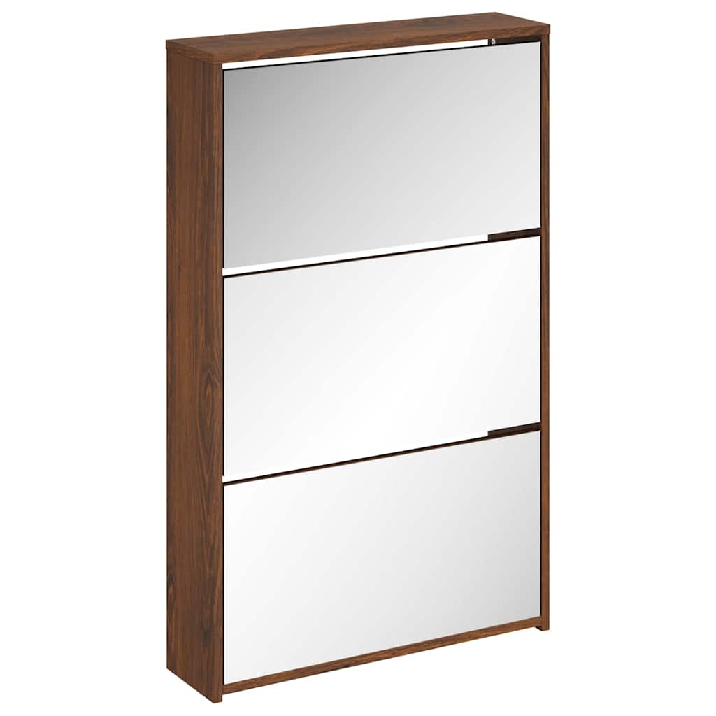 3 sahtliga kingakapp peegliga, pruun tamm, 63x17x102,5 cm
