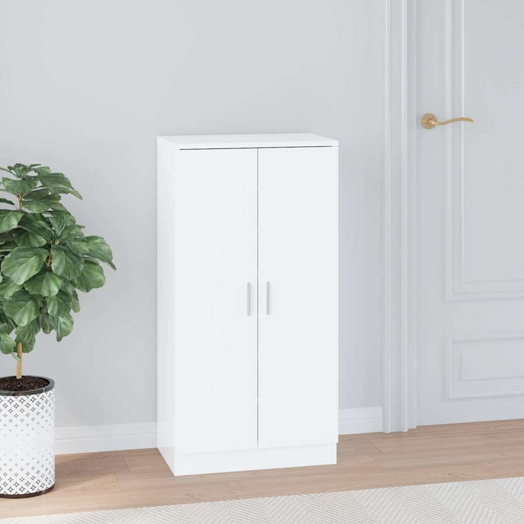 Jalatsikapp, kõrgläikega valge, 55x35x108 cm, tehispuit
