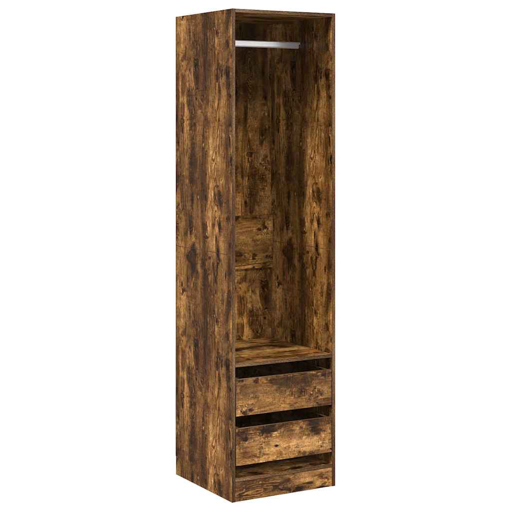 Riidekapp sahtlitega, suitsutatud tamm 50x50x200 cm tehispuit