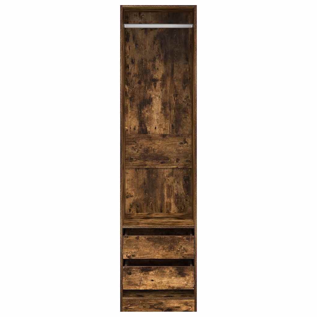 Riidekapp sahtlitega, suitsutatud tamm 50x50x200 cm tehispuit