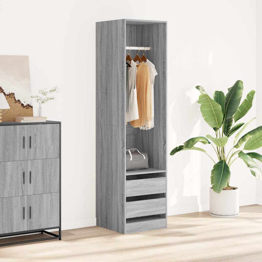 Riidekapp sahtlitega, hall Sonoma 50x50x200 cm tehispuit