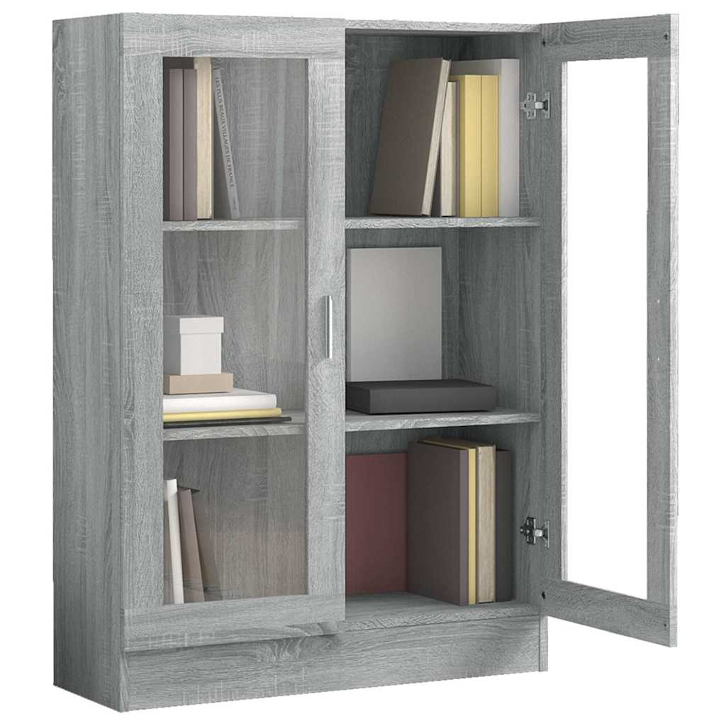 Vitriinkapp, hall Sonoma tamm, 82,5x30,5x115 cm, tehispuit