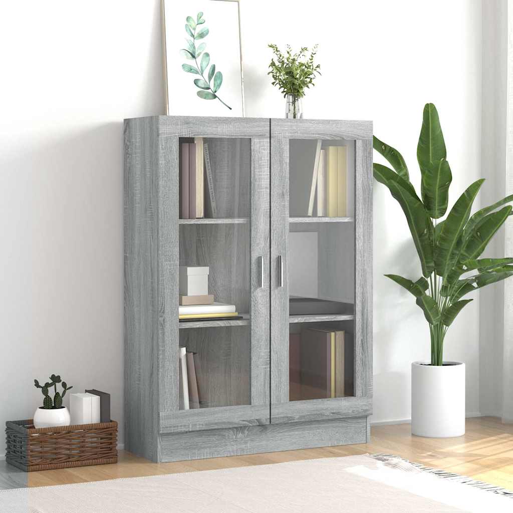 Vitriinkapp, hall Sonoma tamm, 82,5x30,5x115 cm, tehispuit