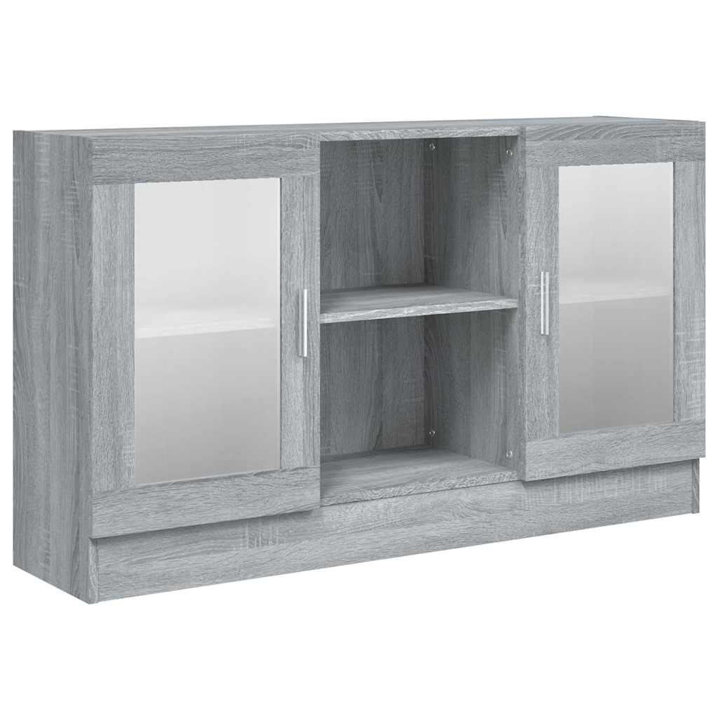 Vitriinkapp, hall Sonoma tamm, 120 x 30,5 x 70 cm, tehispuit
