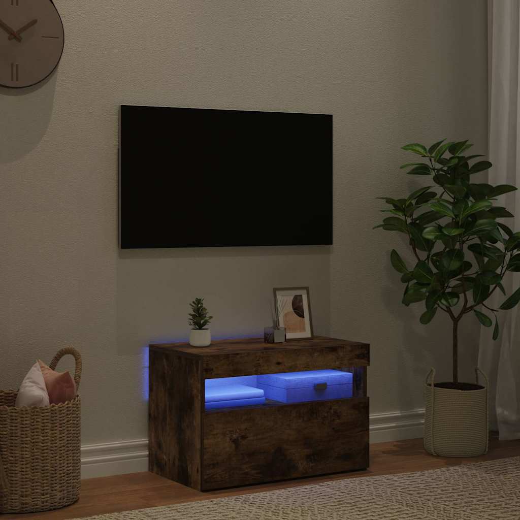Telerialus LED-tuledega, suitsutatud tamm, 60x35x40 cm