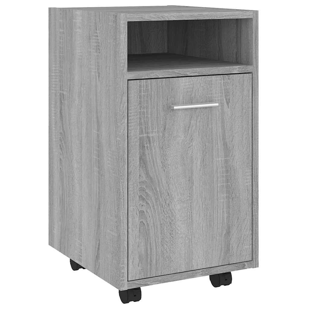 Kummut ratastega, hall Sonoma tamm, 33 x 38 x 60 cm, tehispuit