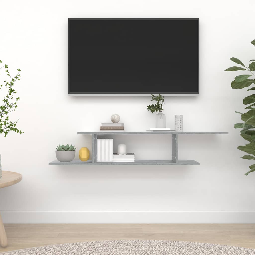 Seinale kinnitatav teleririiul, hall Sonoma tamm, 125x18x23 cm