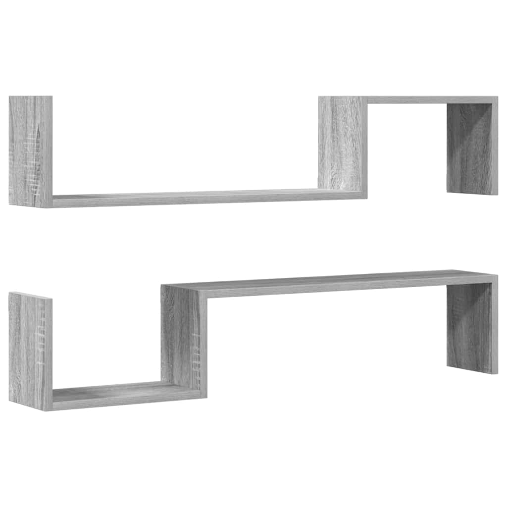 Seinariiulid 2 tk, hall Sonoma tamm, 100 x 15 x 20 cm