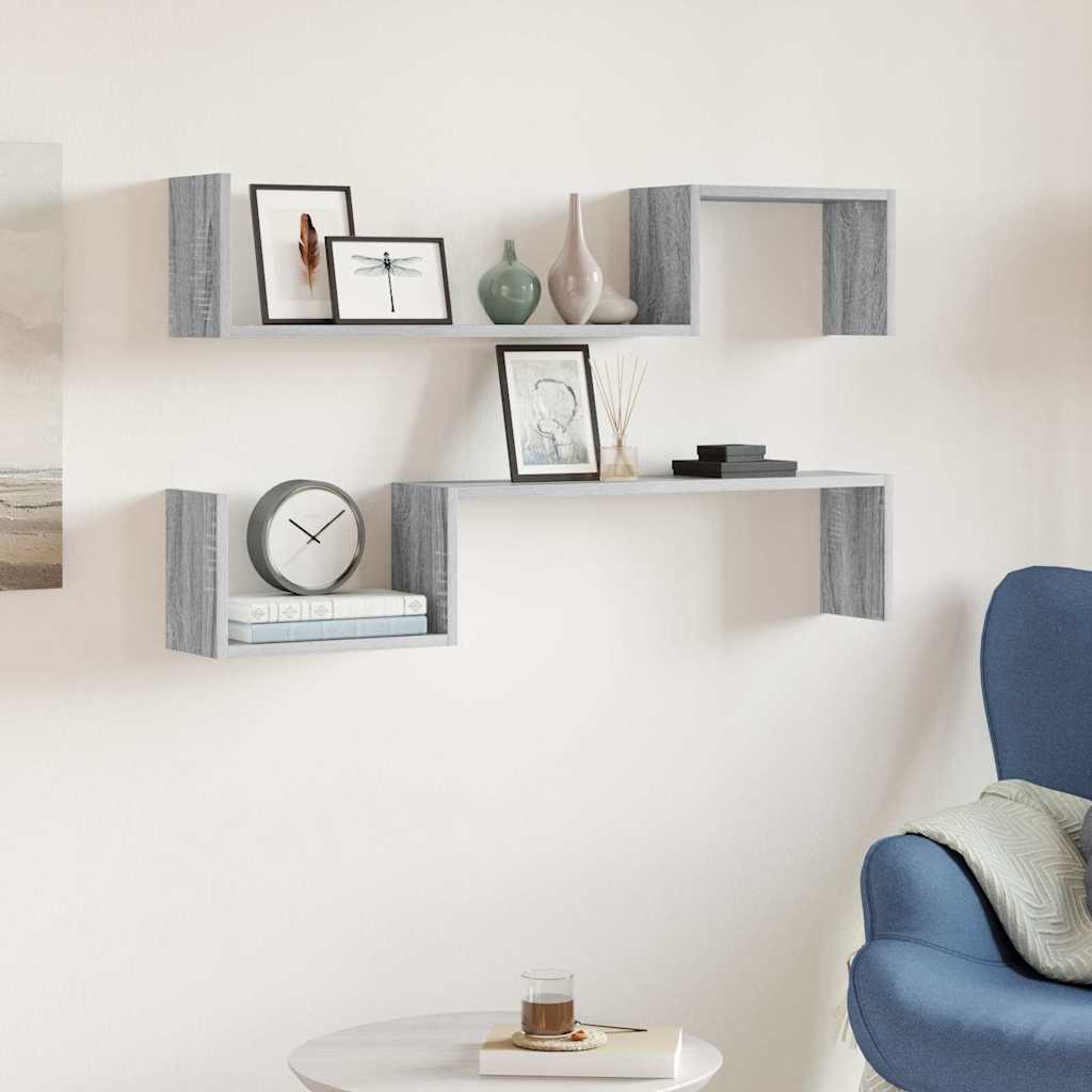 Seinariiulid 2 tk, hall Sonoma tamm, 100 x 15 x 20 cm
